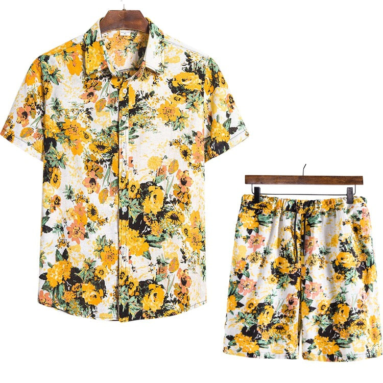 Leisure Summer Men's Short T Shirts and Shorts Suits