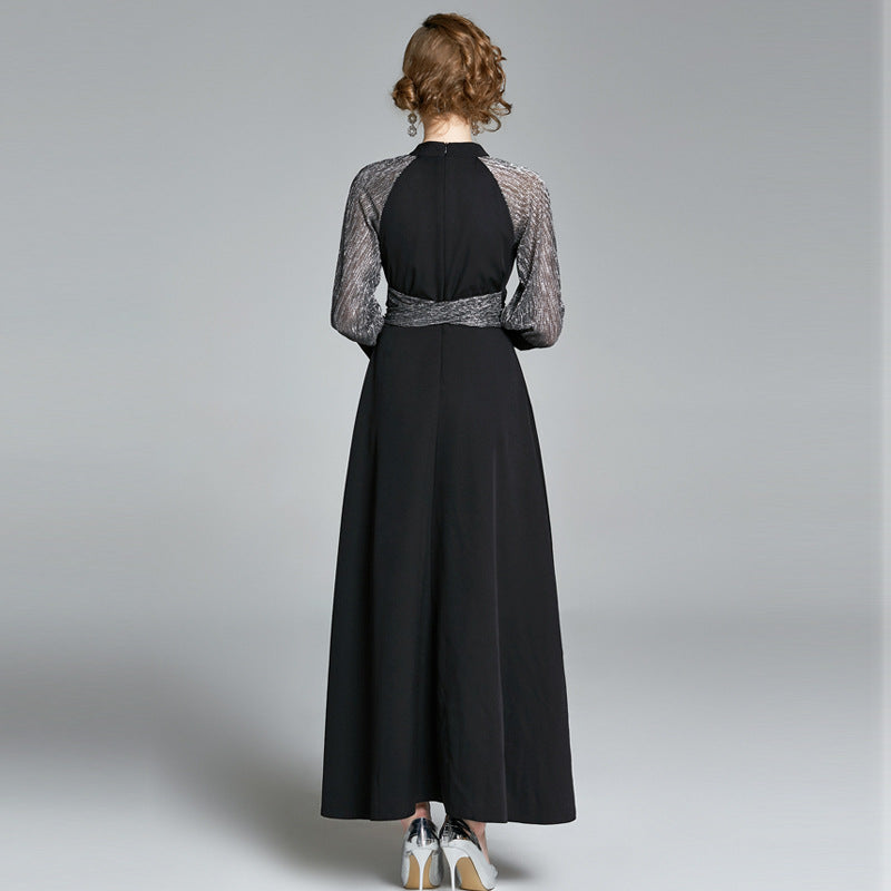 Elegant Office Lady Black Long Dresses