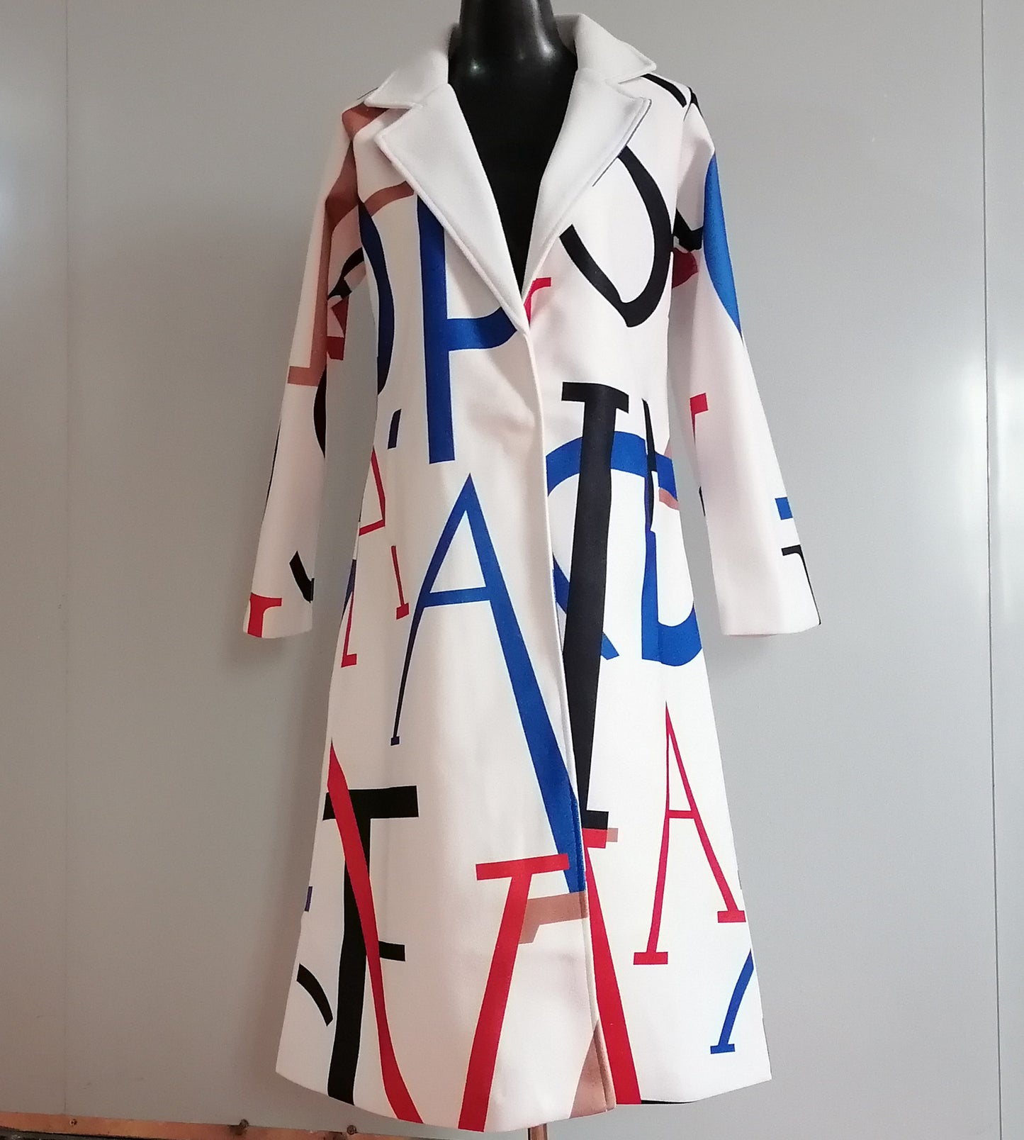Casual Letter Print Long Coats for Women