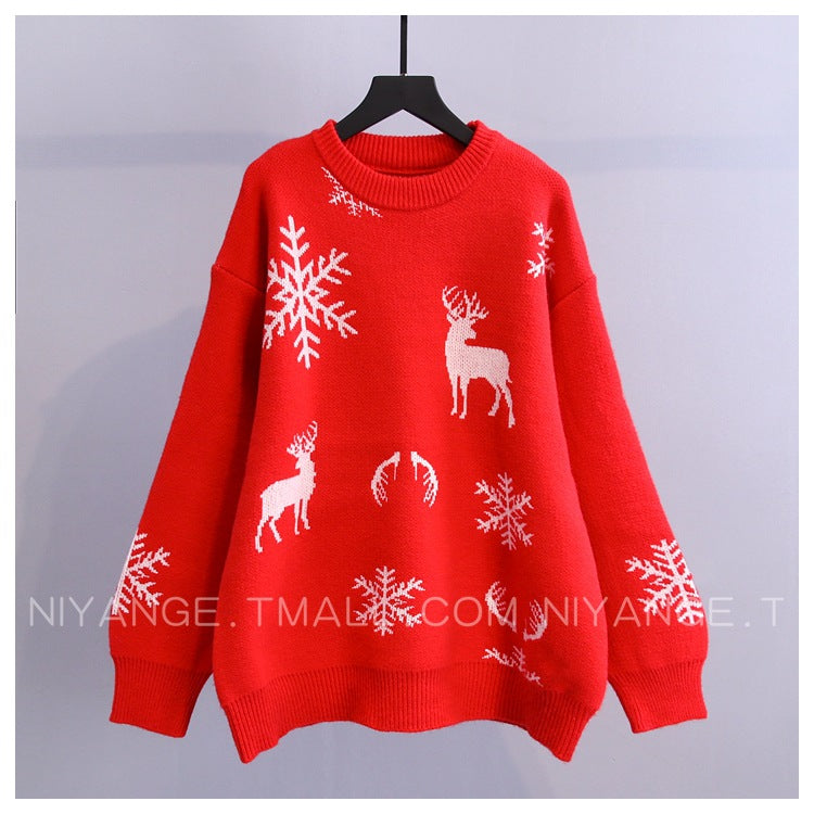 Merry Christmas Elk Design Knitting Sweaters