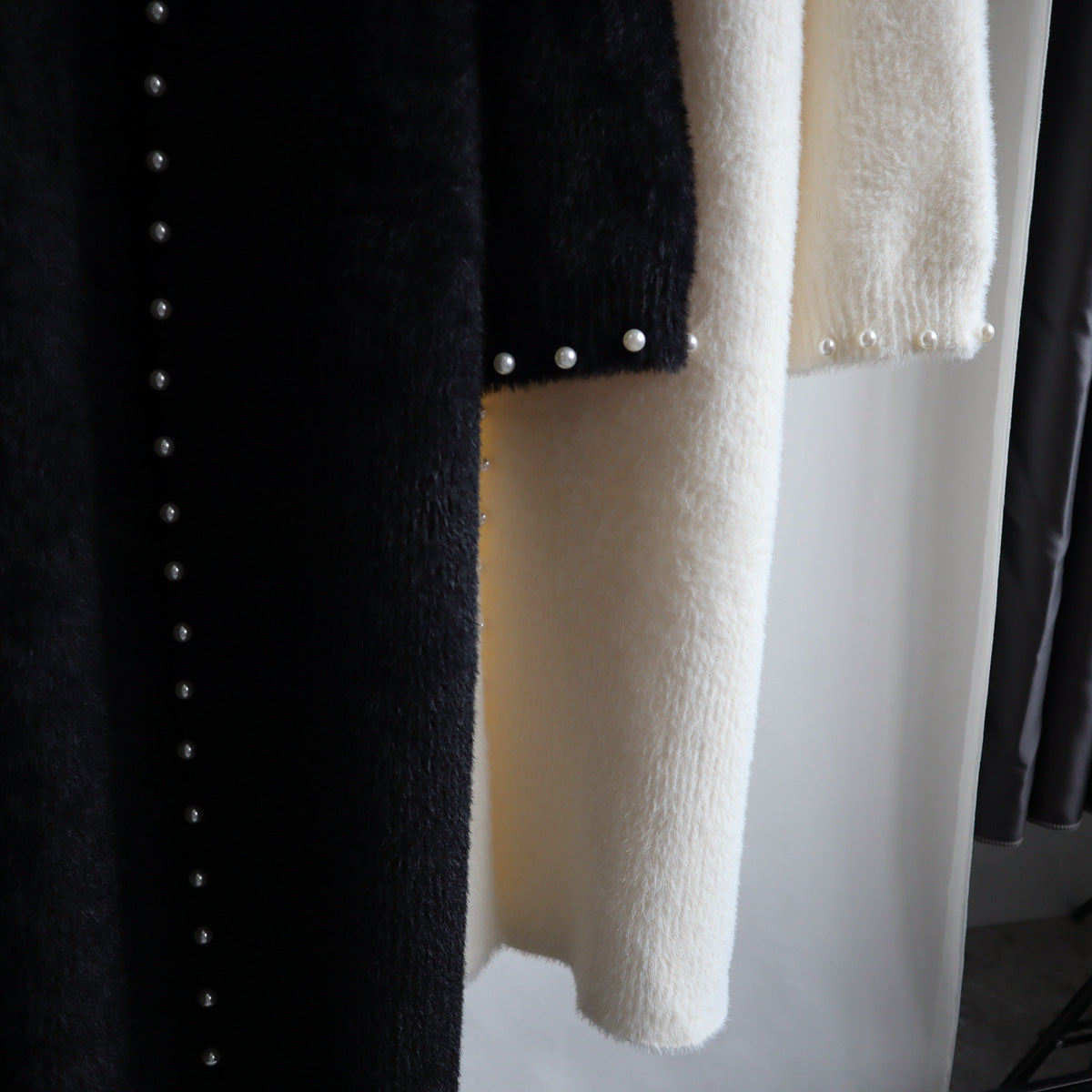 Leisure Mink Wool Winter Long Overcoat for Women