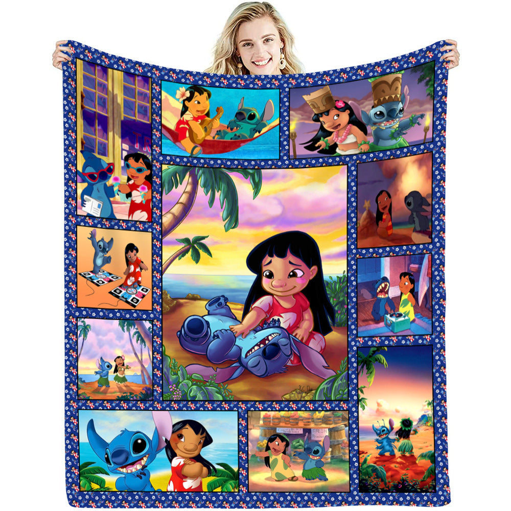 Cartoon Design Fleece Throw Blankets for Christmas