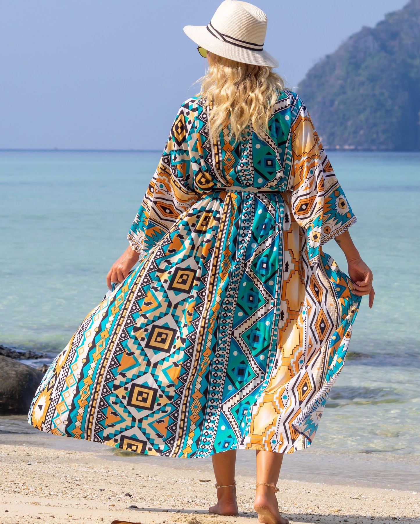 Fashion Floral Print Summer Kimono Beachwear Cover Ups