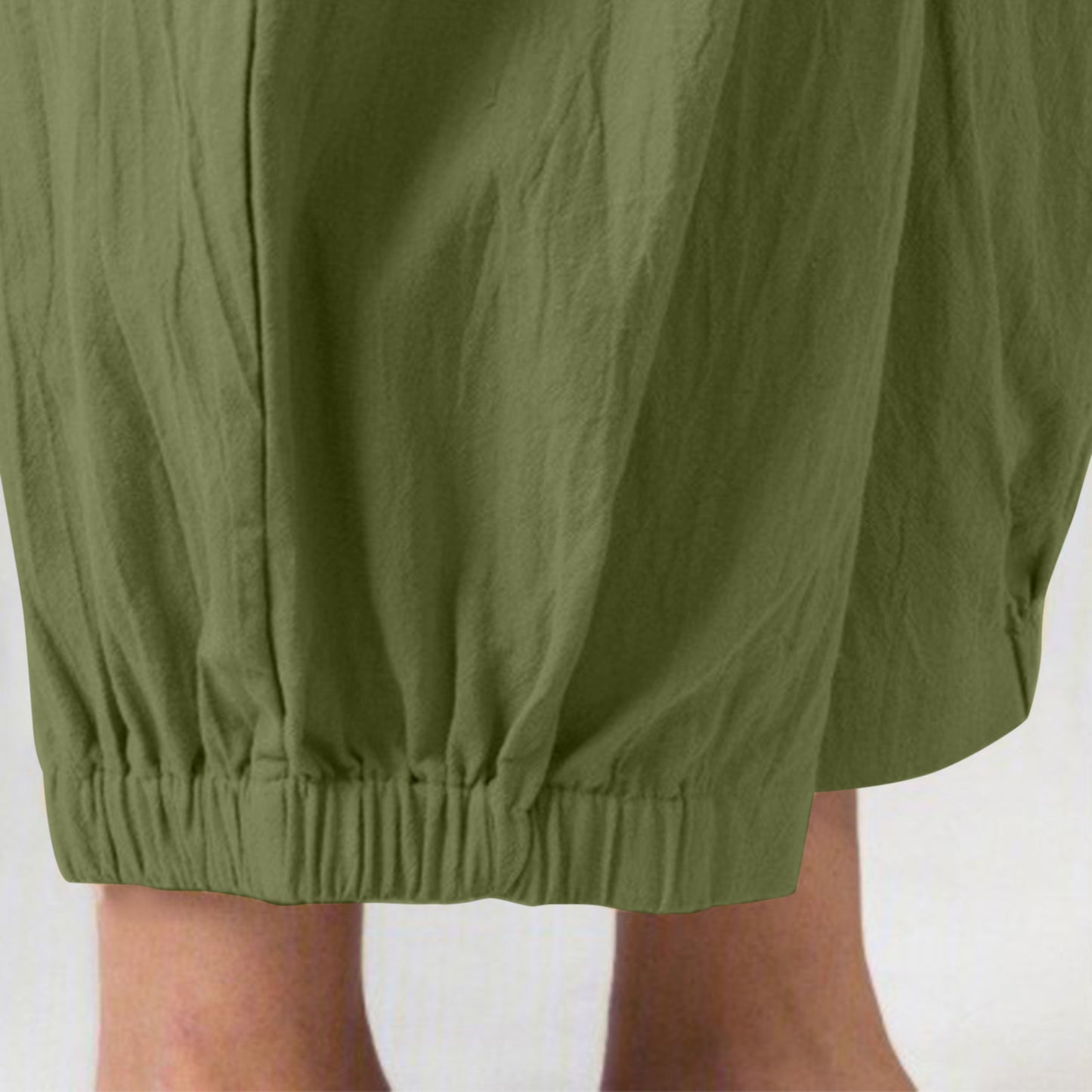 Casual Harem High Waist Linen Women Cropped Pants