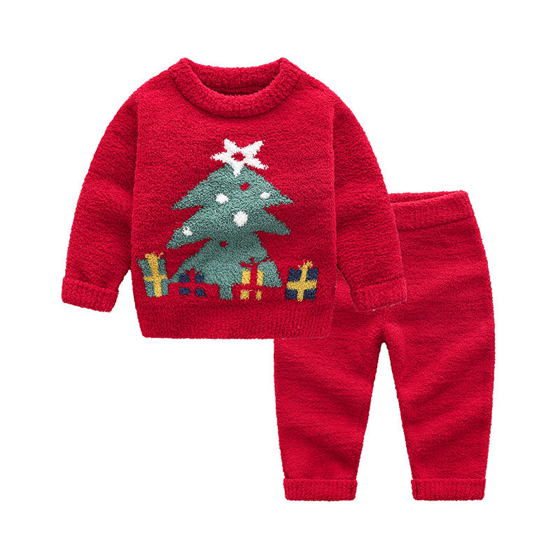 Christmas Tree Design Kids Soft Homewear for Kids