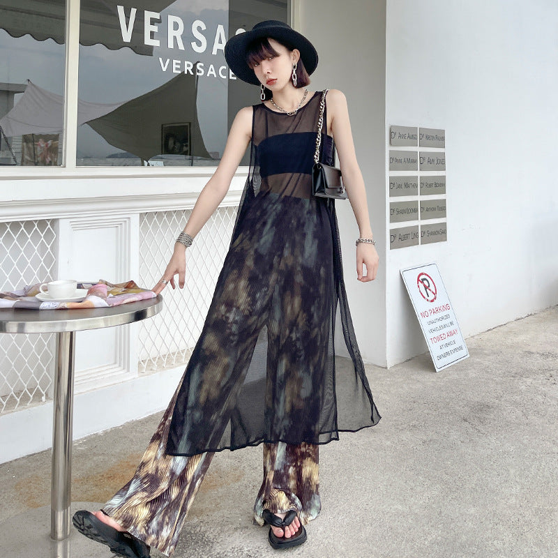 Black See Through Summer Sleeveless Vest Dresses