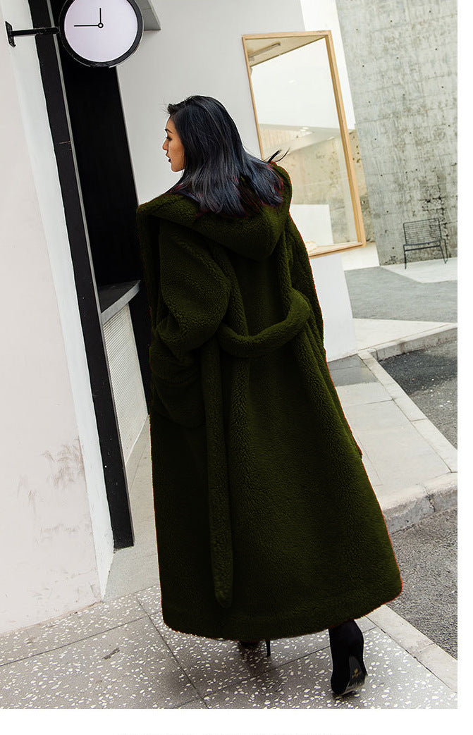 Luxury Women Fashion Long Fur Overcoat for Winter