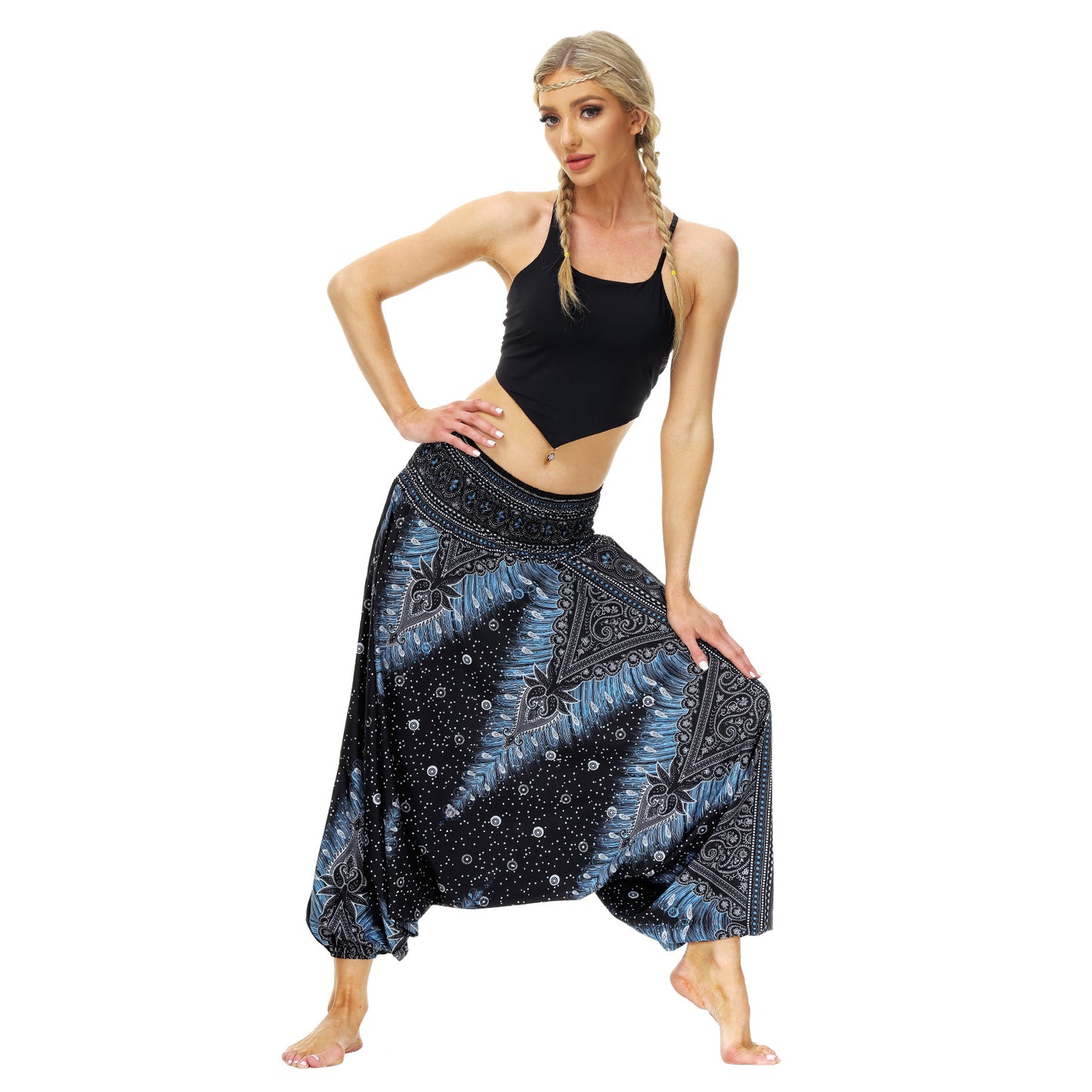 Bohemian Floral Print Casual Yoga Dancing Pants