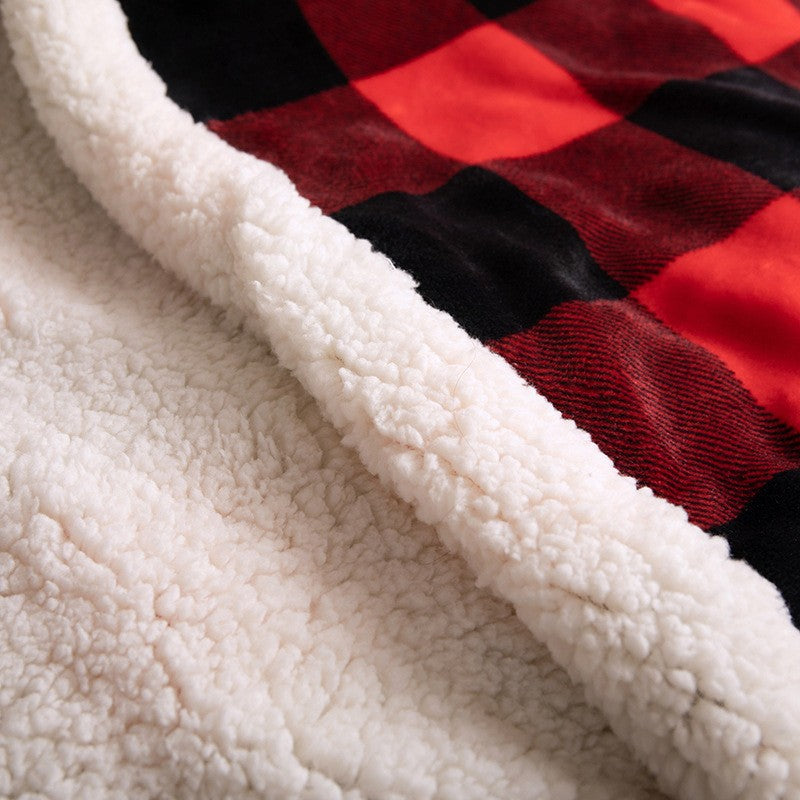 Black&red Plaid Warm Soft Fleece Blanket