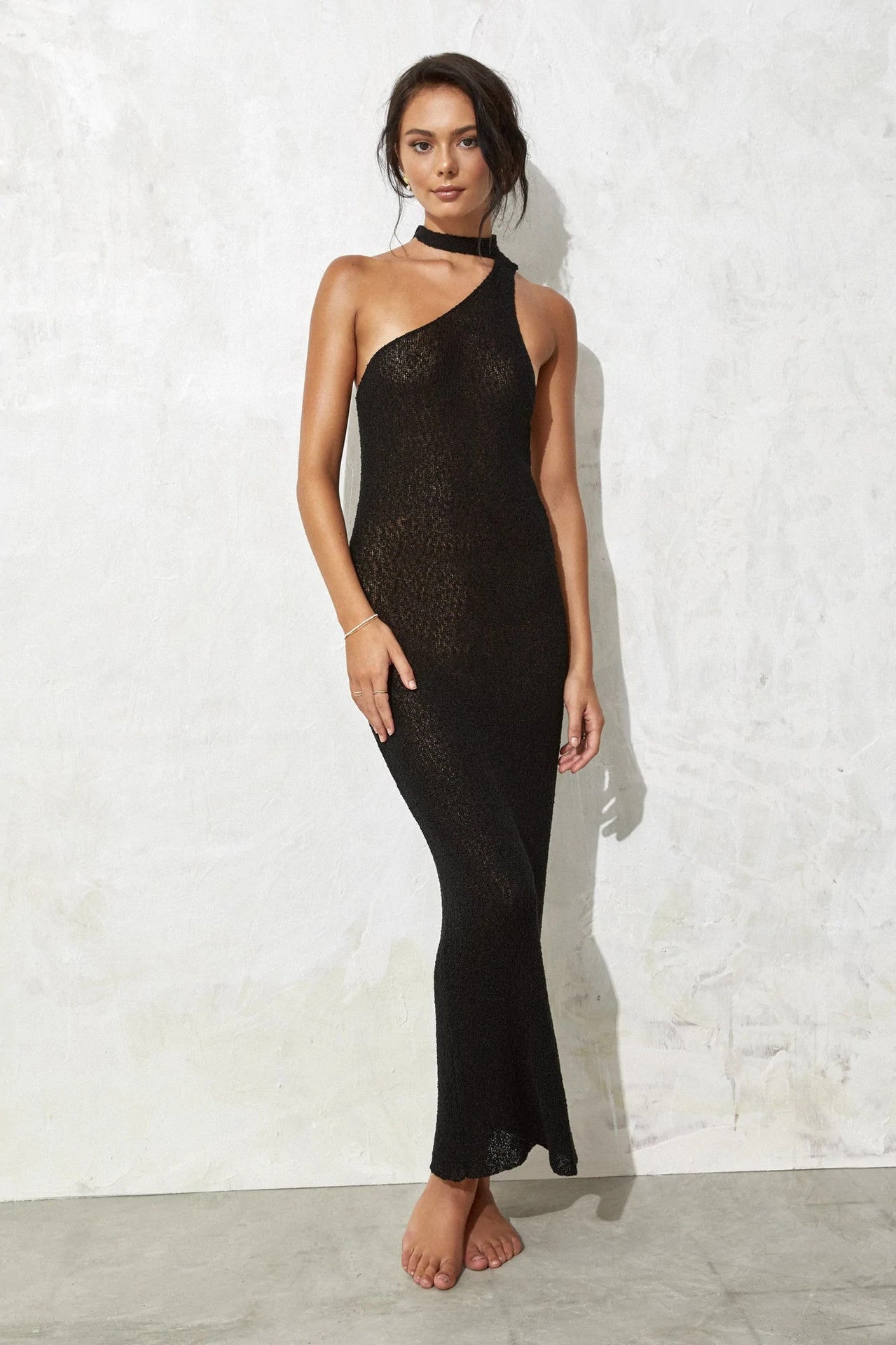 Sexy Halter Backless Knitted Long Dresses