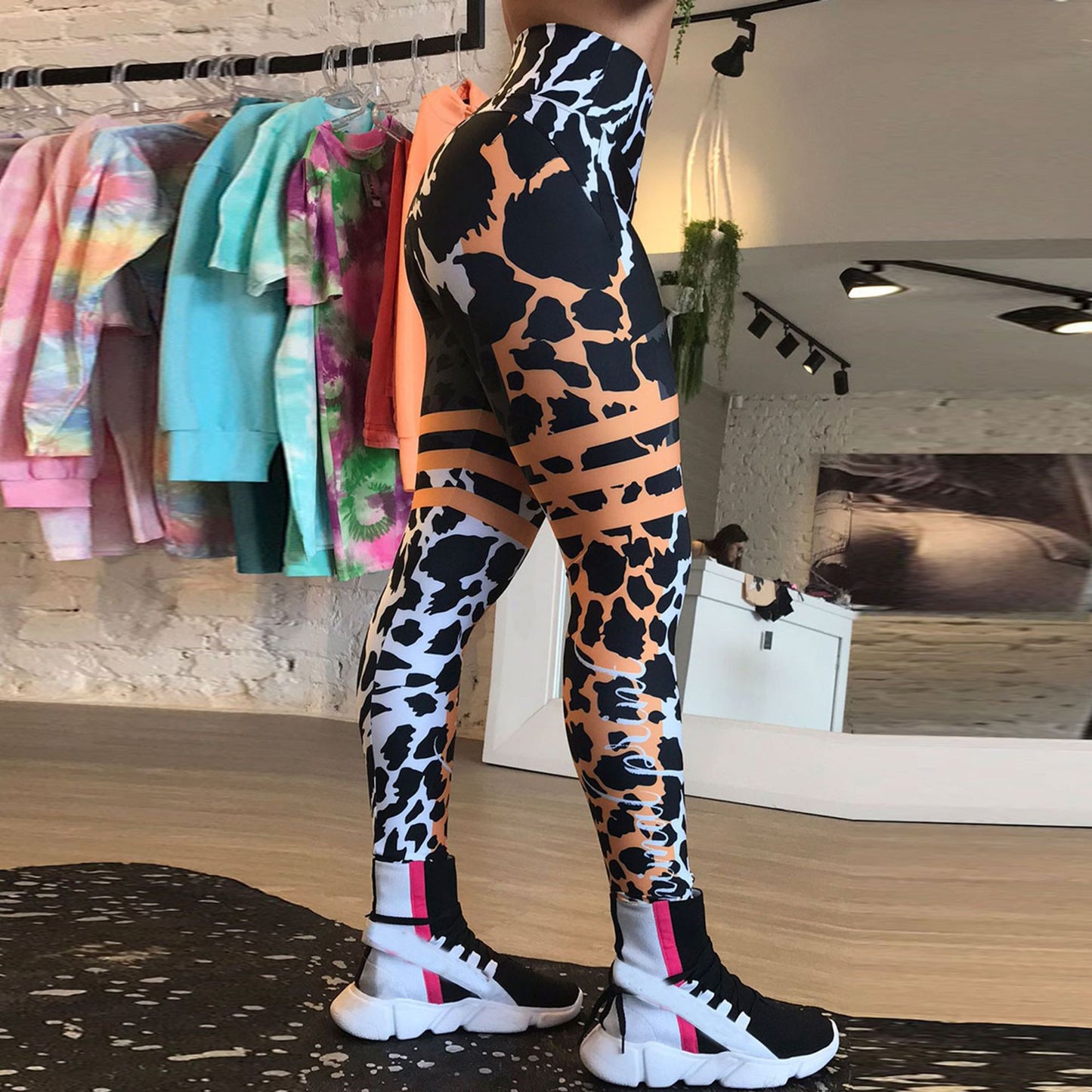 Women High Waist Leopard Yoga Legging Pants