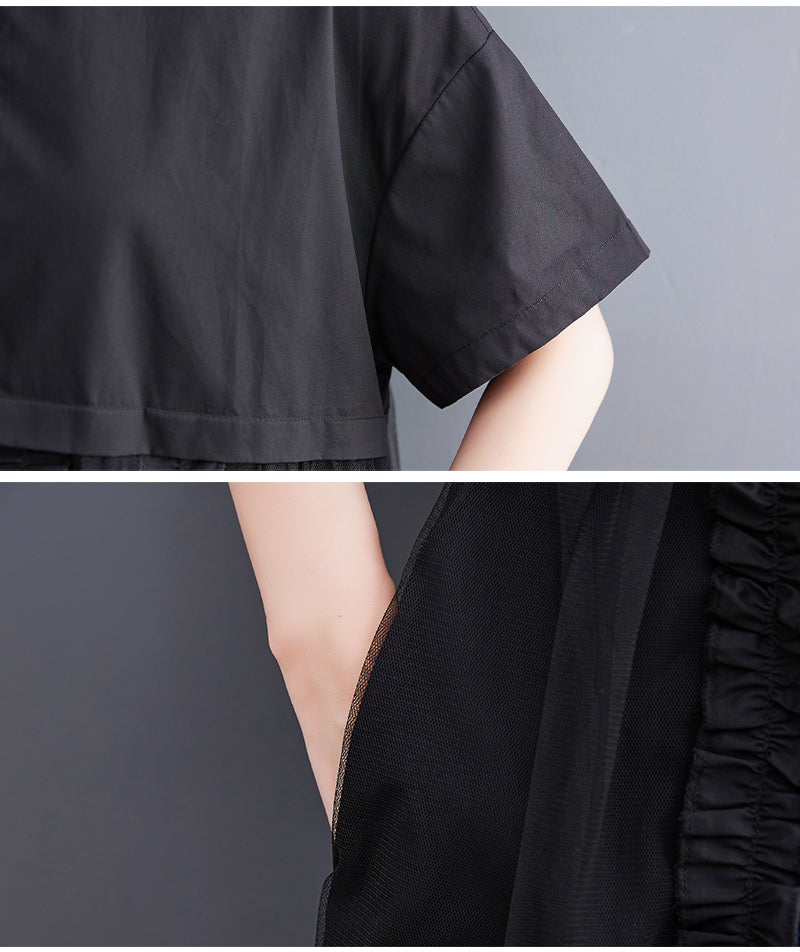 Sexy Summer Tulle  Black A Line Long Shirts Dresses