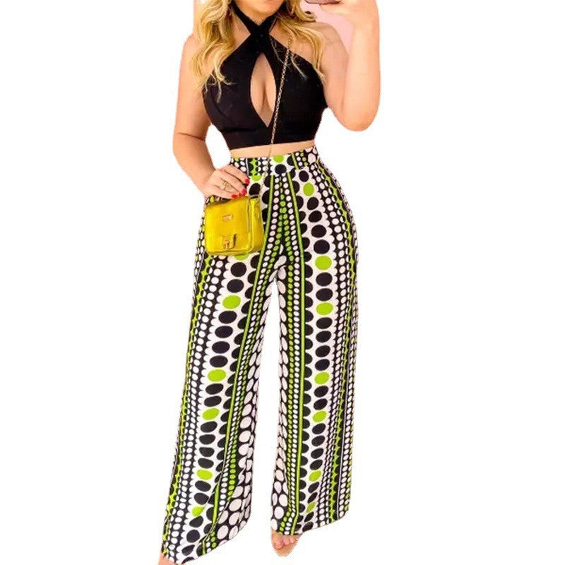 Sexy Summer Two Pieces Halter Tops and Pants