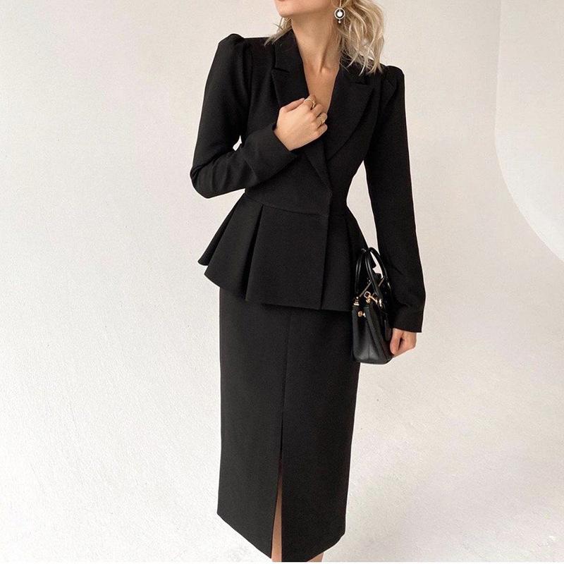 Sexy Fashion Office Lady Long Sleeves Dress Suits-STYLEGOING