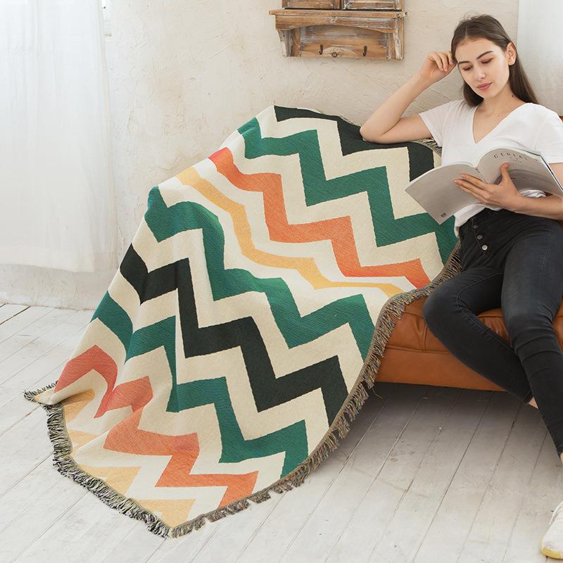 Geometry Pattern Double Side Sofa Blanket-17-90*90cm-Free Shipping at meselling99