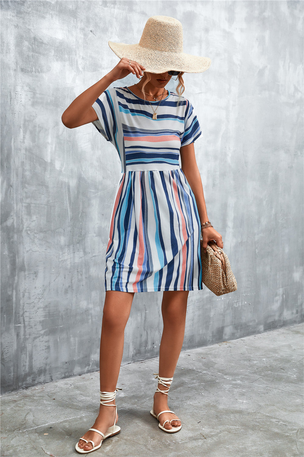 Casual Summer Striped Short Dresses