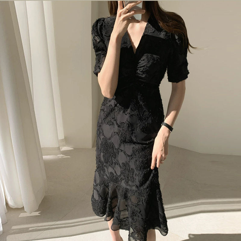 Women Black Lace Plus Sizes Mermaid Dresses