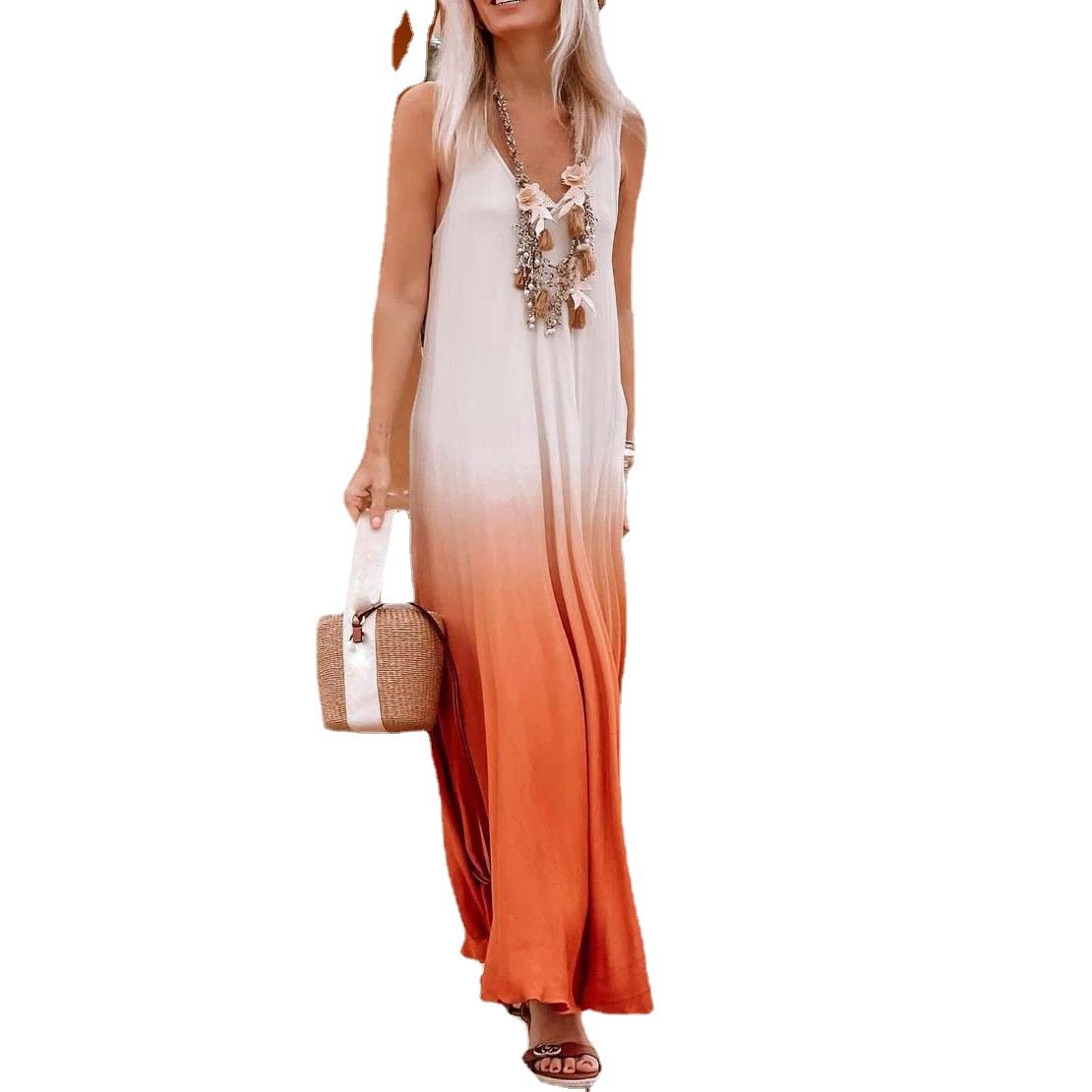 Orange Fashion Classy Long Dresses-STYLEGOING