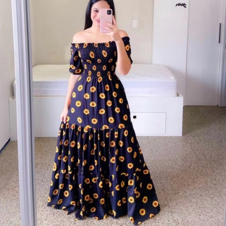 Sexy Off The Shoulder Flowers Long Dresses