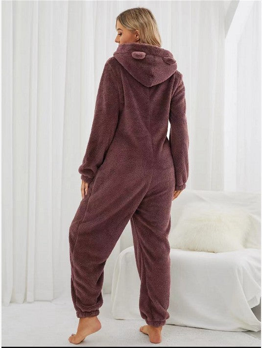 Plus Sizes Women Fleece Jumpsuits Sleepwear