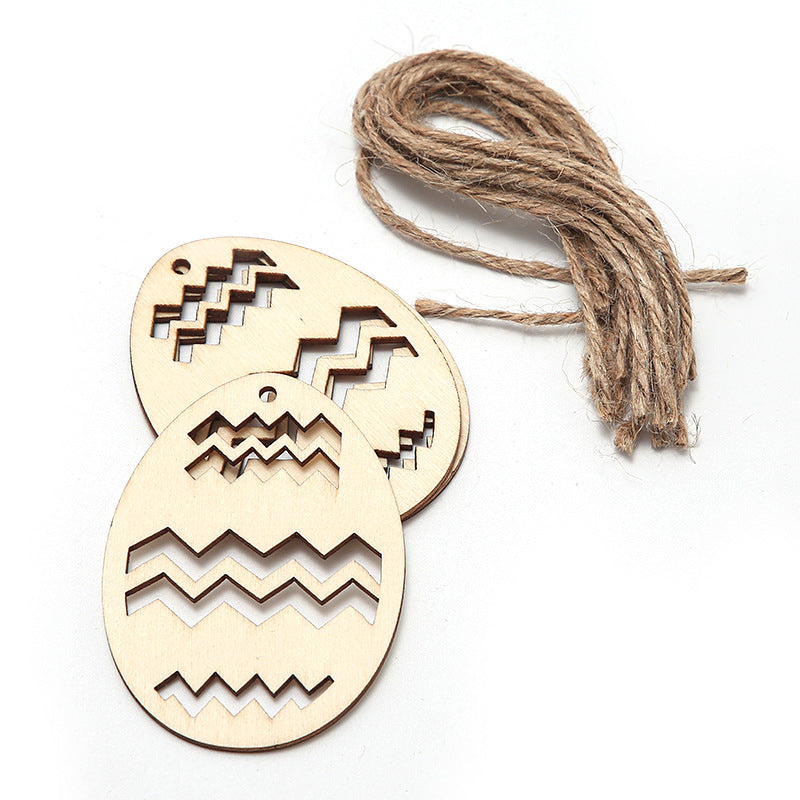 Happy Easter Day Wooden DIY Pendant for Decoration