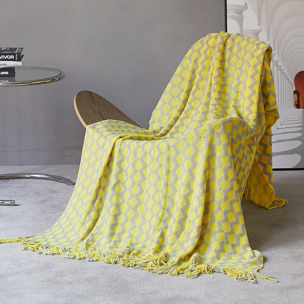 Summer Knitting Bedding Side Blanket-Yellow-127*152+15CM-Free Shipping at meselling99