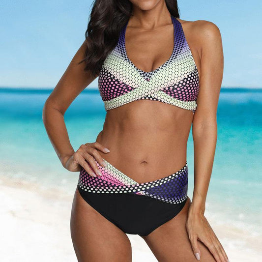 Sexy Arrival Gradient Color Dot Print Bikini-STYLEGOING