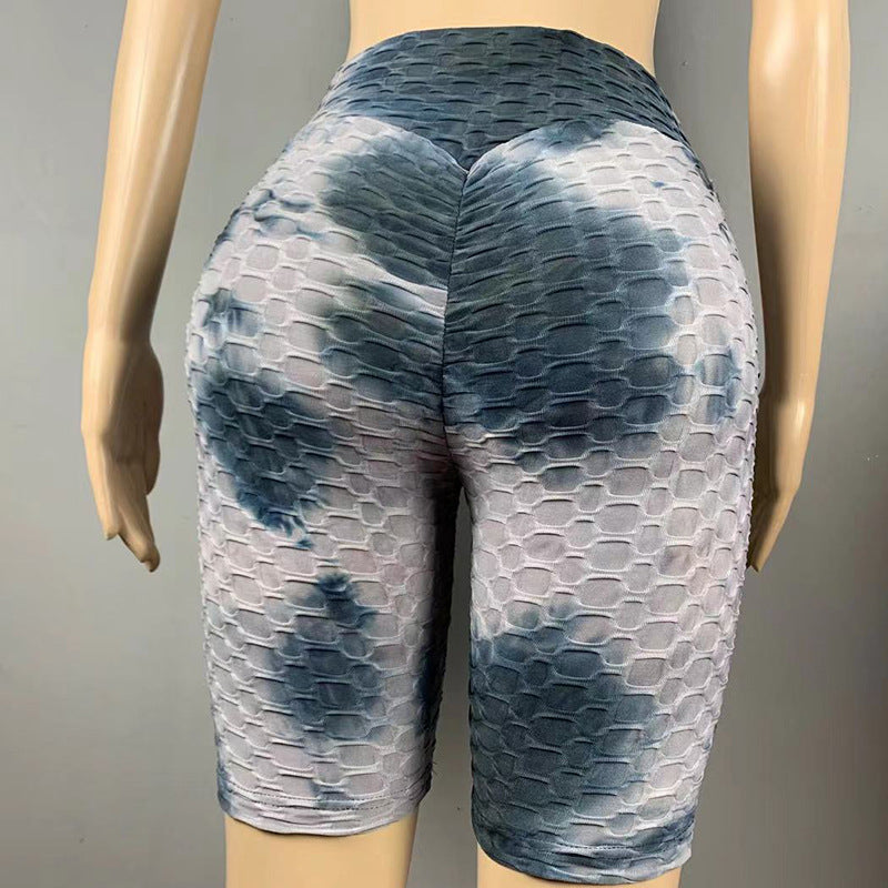 Women Dyed Sports Yoga Five Cents Pants