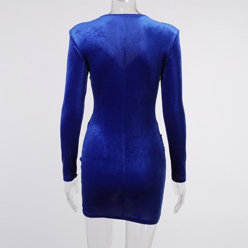 Sexy Women Slim Long Sleeves Suede Bodycon Dresses--Free Shipping at meselling99