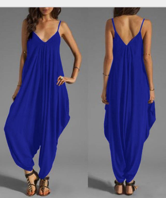Women Sexy V-neck Casual Jumpsuits-STYLEGOING