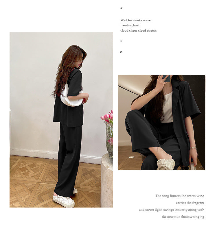 Casual Summer Designed Sets Short Sleeves Blazers and Pants