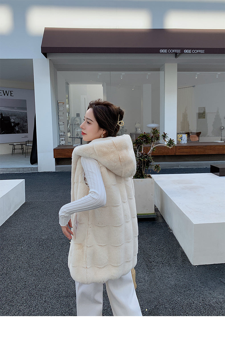 Artificial Fur Sleeveless Vest Coats for Women