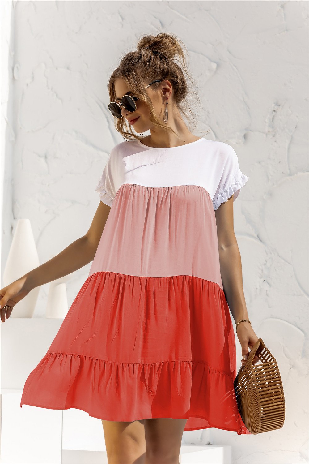 Summer Leisure Ruffled Daily Short Dresses-STYLEGOING
