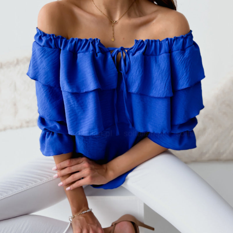 Sexy Off The Shoulder Chiffon Women Blouses Tops