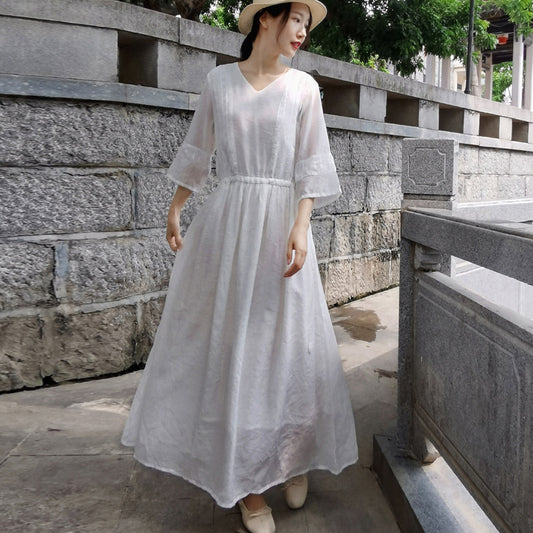Ethnic Women Summer Linen Dresses