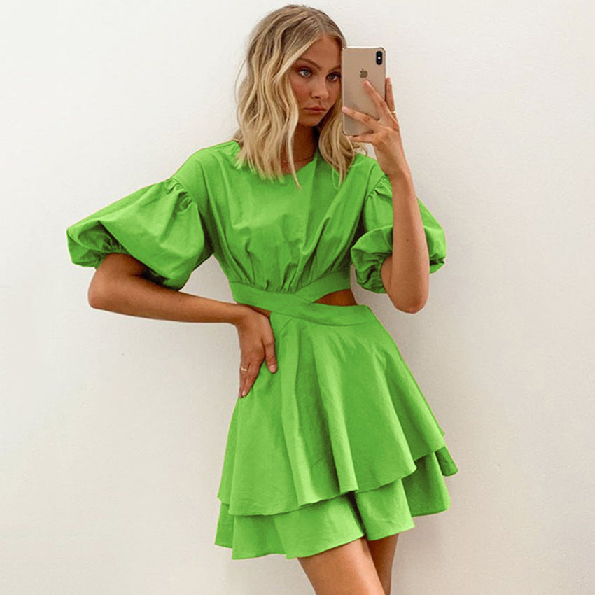 Sexy Summer Puff Sleeves A Line Women Dresses