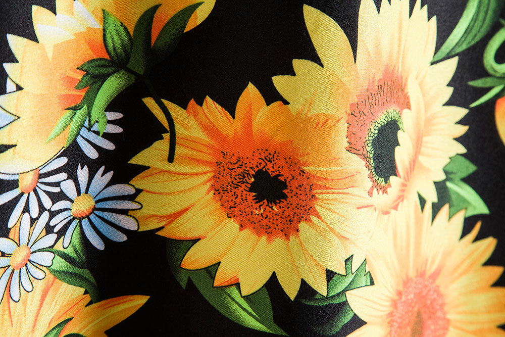 Casual Sunflower Print Men's Short Sleeves Shirts