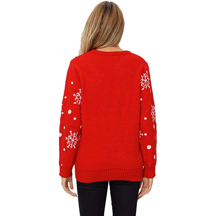 Red Christmas Elk Women Knitting Sweaters for Winter