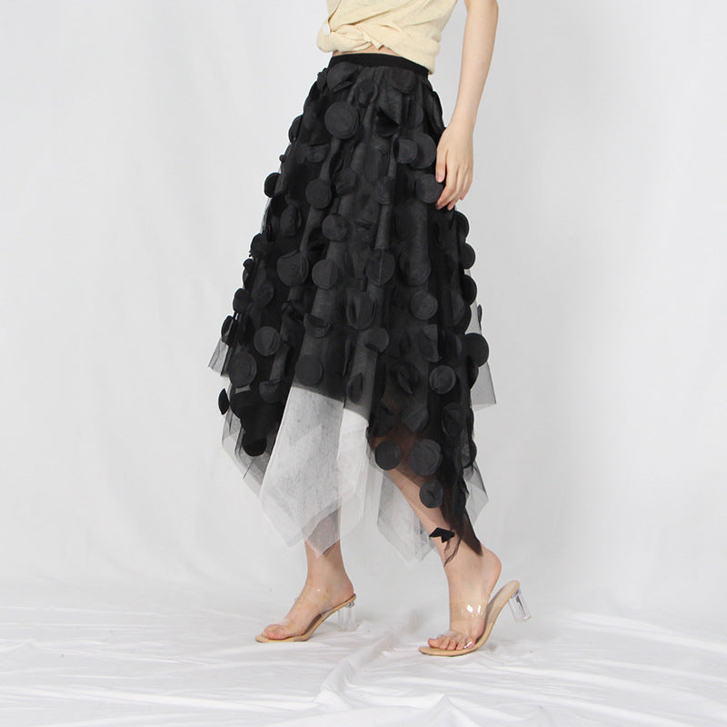 Fashion Designed Women Summer Black Irregular Skirts