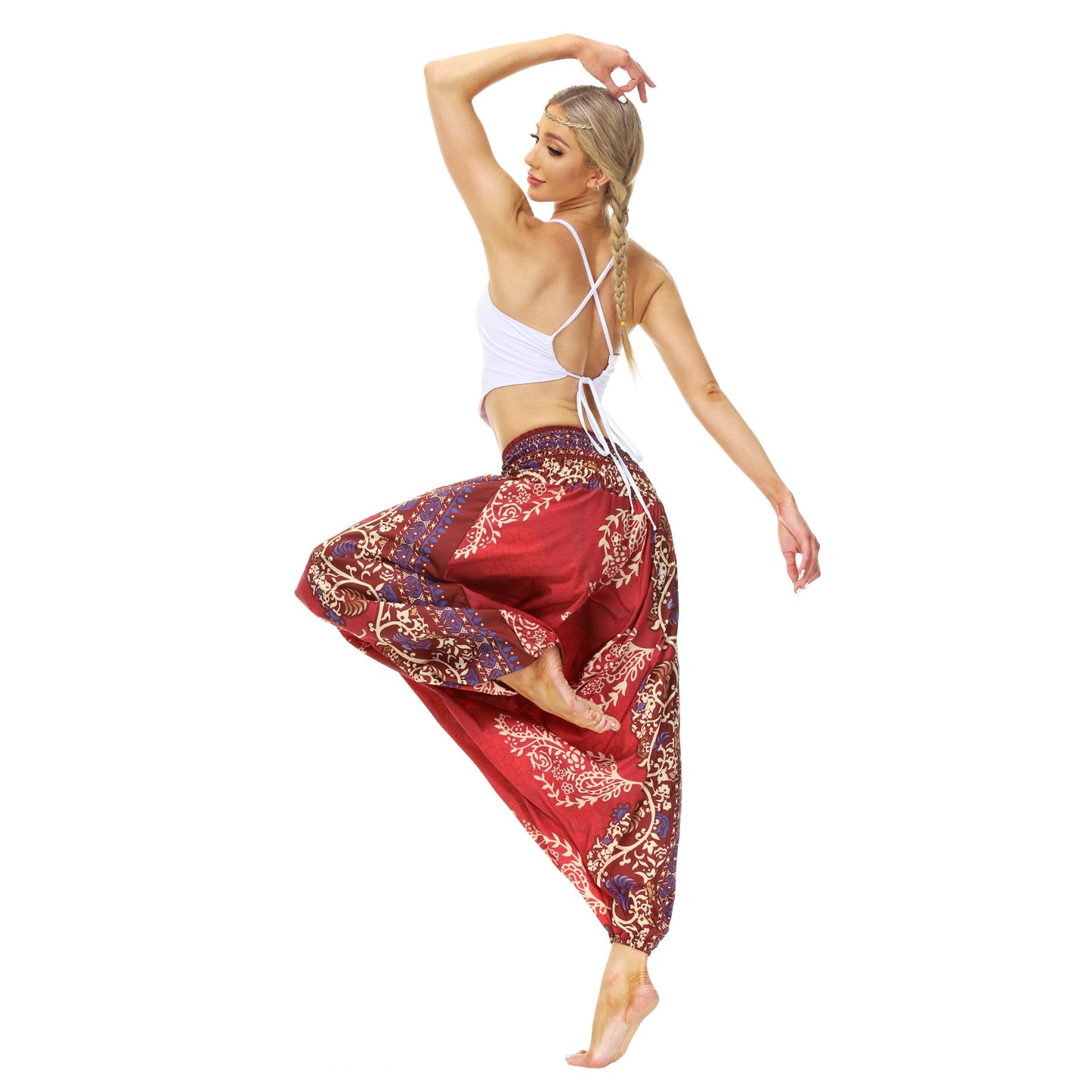 Bohemian Floral Print Casual Yoga Dancing Pants