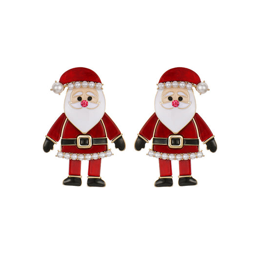Christmas Santa Claus Women Studs Earrings