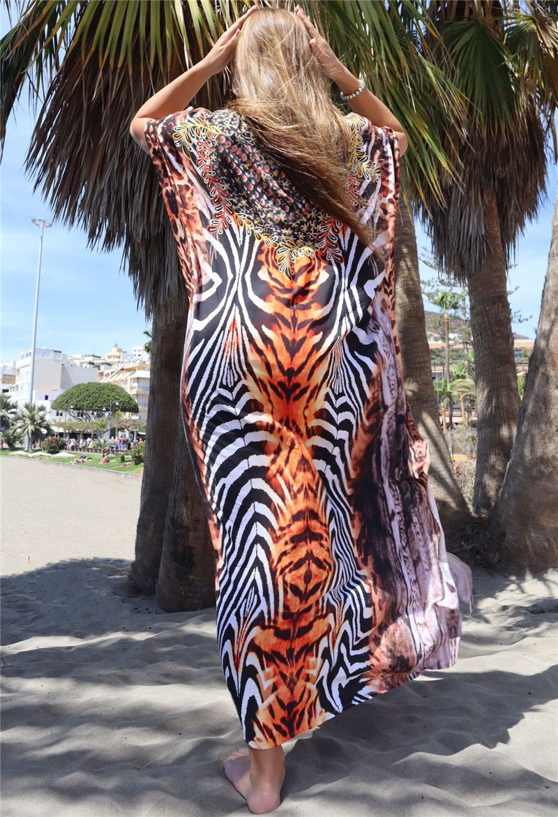 Striped Design Summer Bikinis Long Romper Dresses