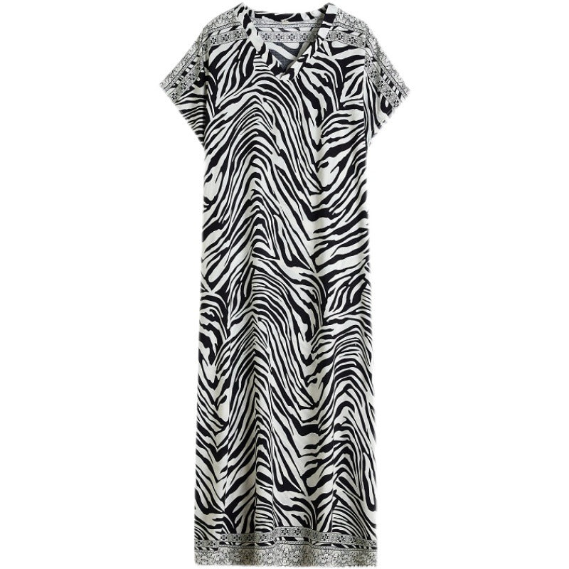 Summer Zebra Design Long Dresses