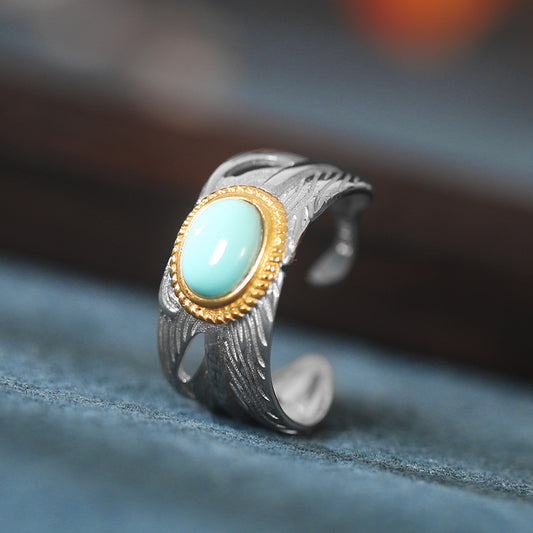 Luxury Vintage Feather Design Sliver Rings for Women