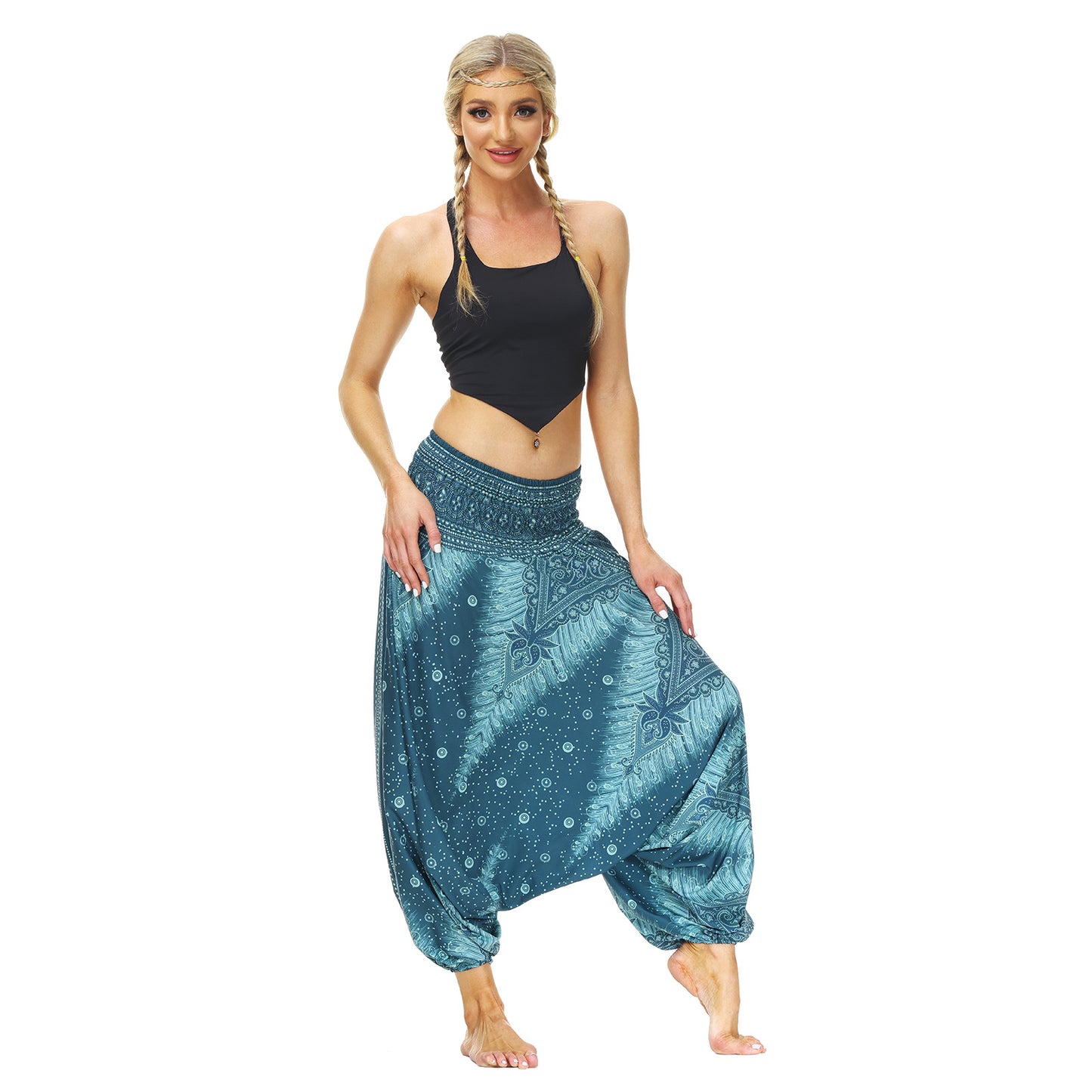 Bohemian Floral Print Casual Yoga Dancing Pants