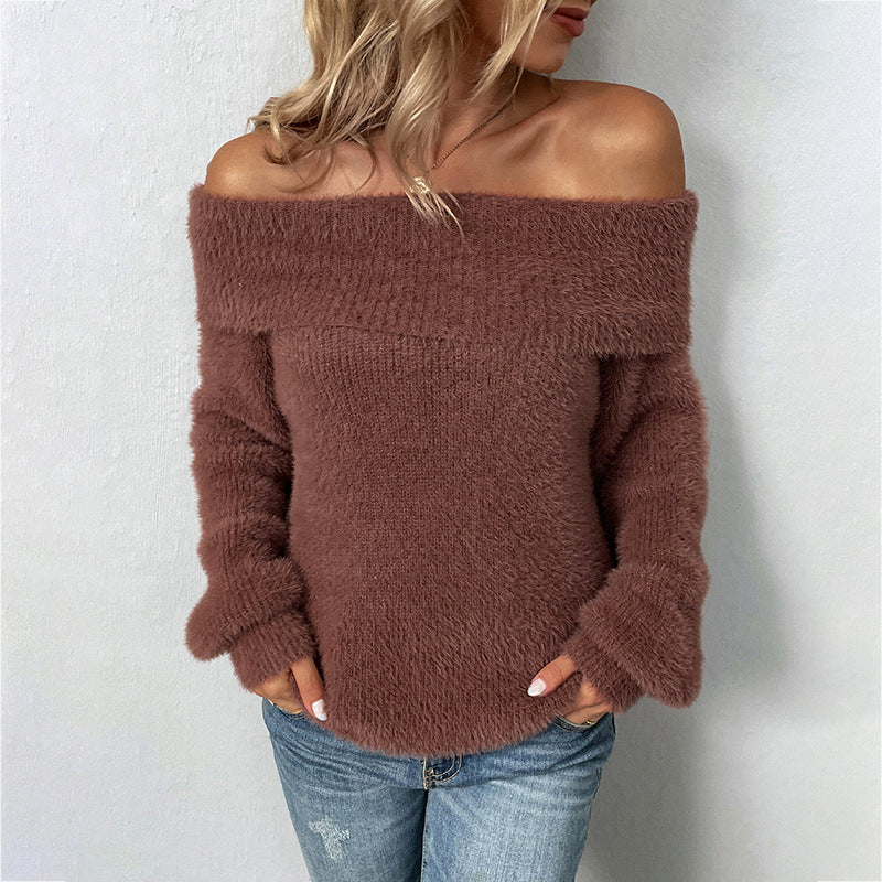 Sexy Off The Shoulder Women Pullover Sweaters