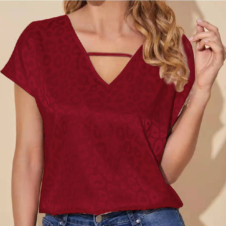 Women Short Sleeves V Neck Blouses