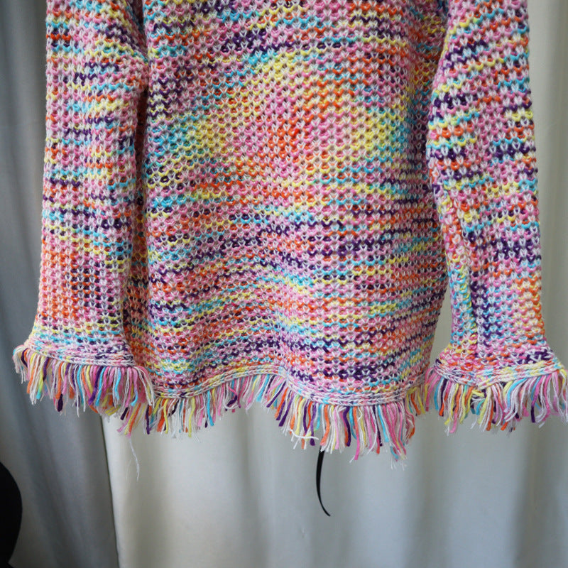 Designed Colorful Knitting Cardigan Sweaters