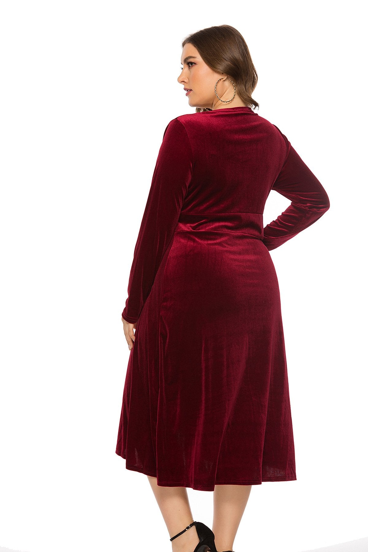 Long Sleeves Women Plus Sizes Fall Dresses-STYLEGOING