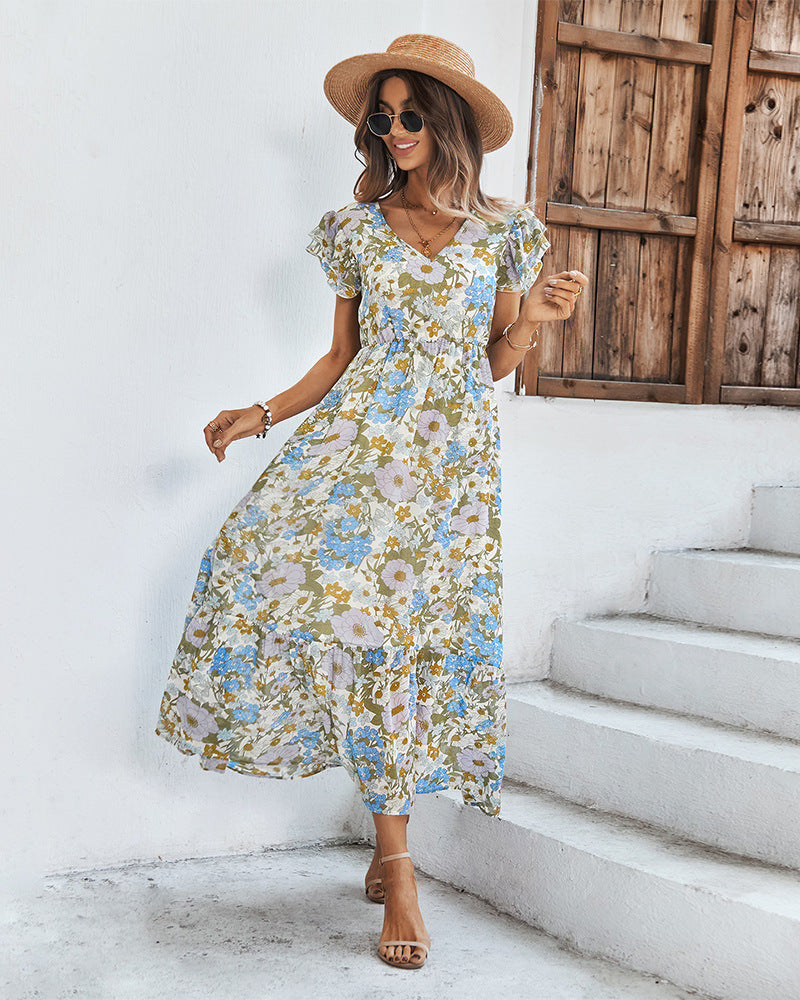 Casual Summer Daily Short Sleeves Sun Dresses